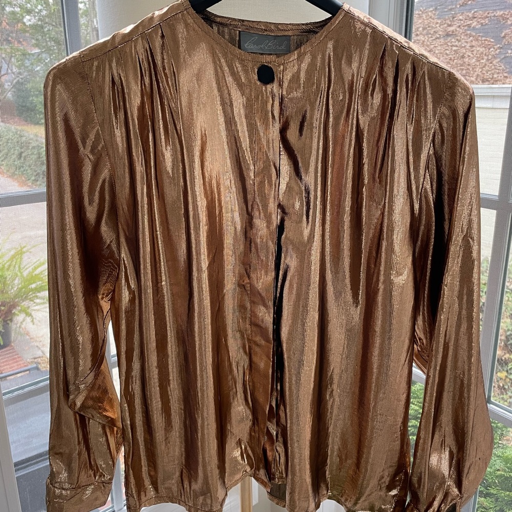 Vintage copper metallic blouse. Size 6.